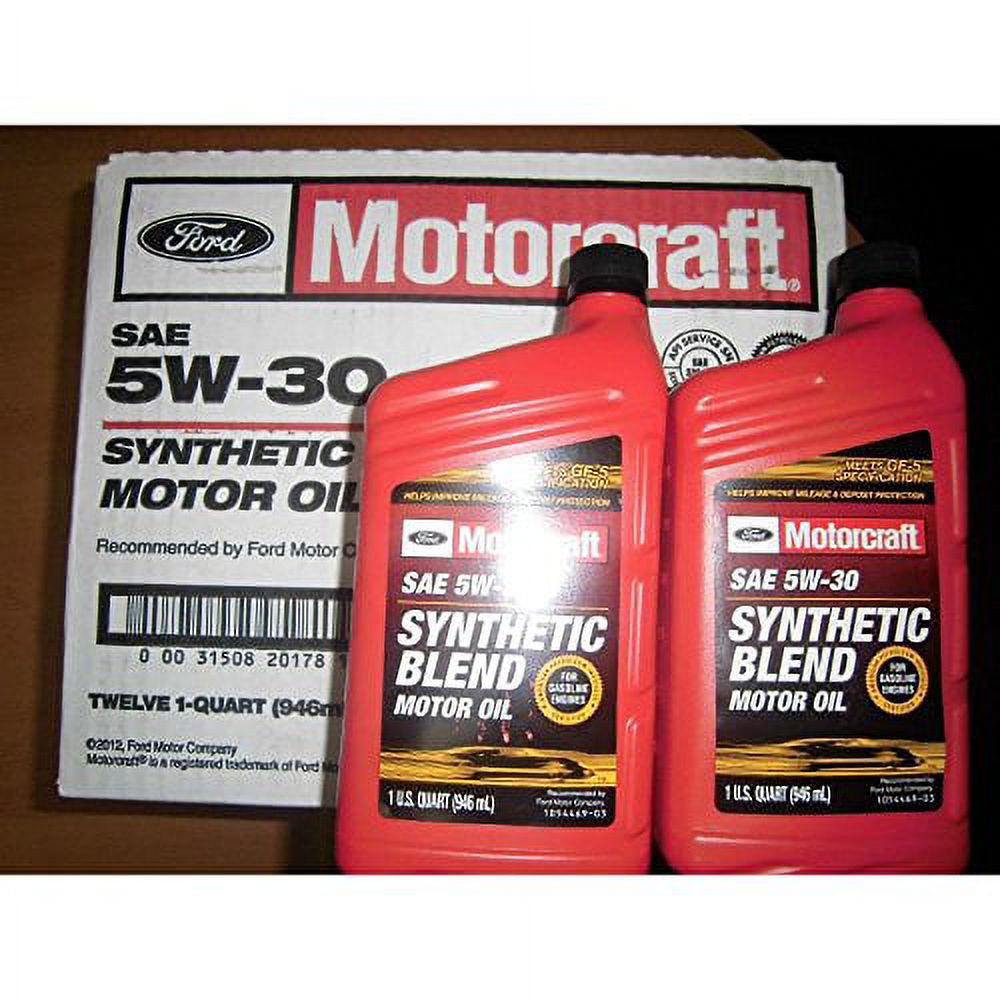 Motorcraft SAE 5W30 Synthetic Blend Motor Oil 12 Quarts Ford OEM Oil Change