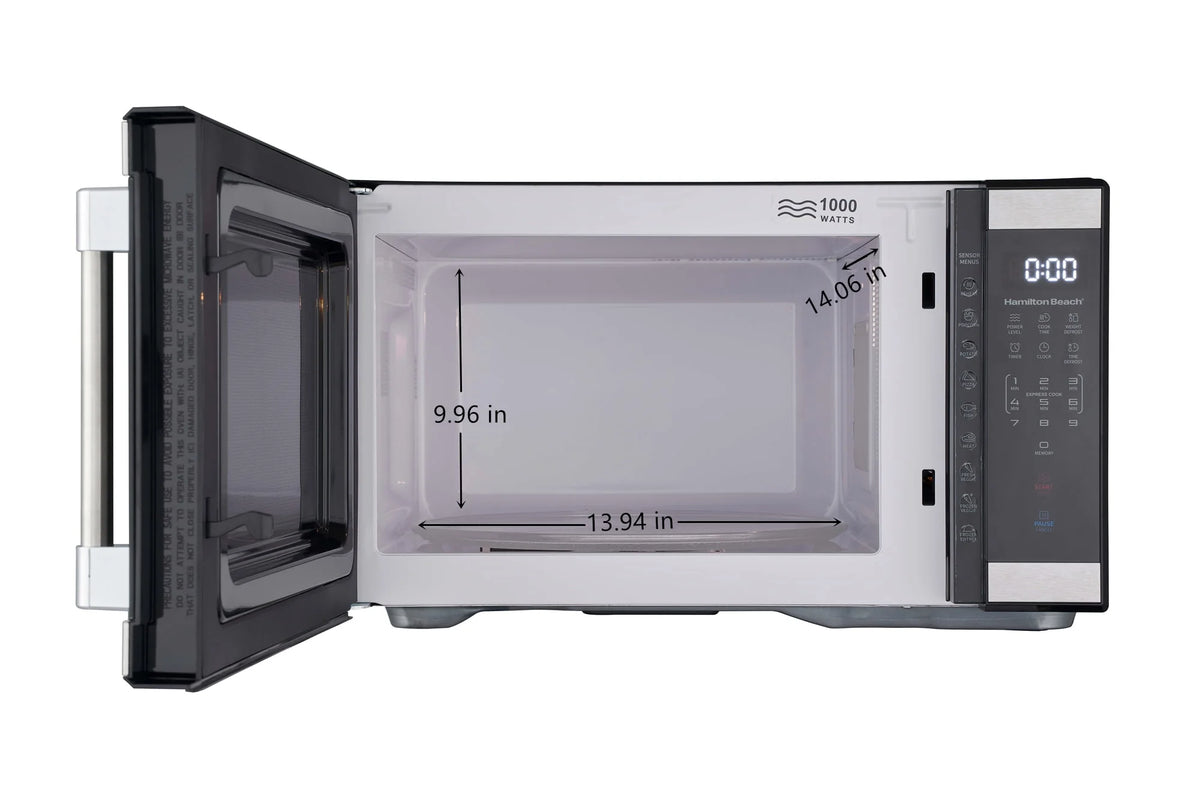 Hamilton Beach 1.1 cu ft Countertop Microwave Oven in Stainless Steel