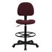 Emma  Oliver Black Fabric Drafting Chair (Cylinders: 22.5"-27"H, 26"-30.5"H)
