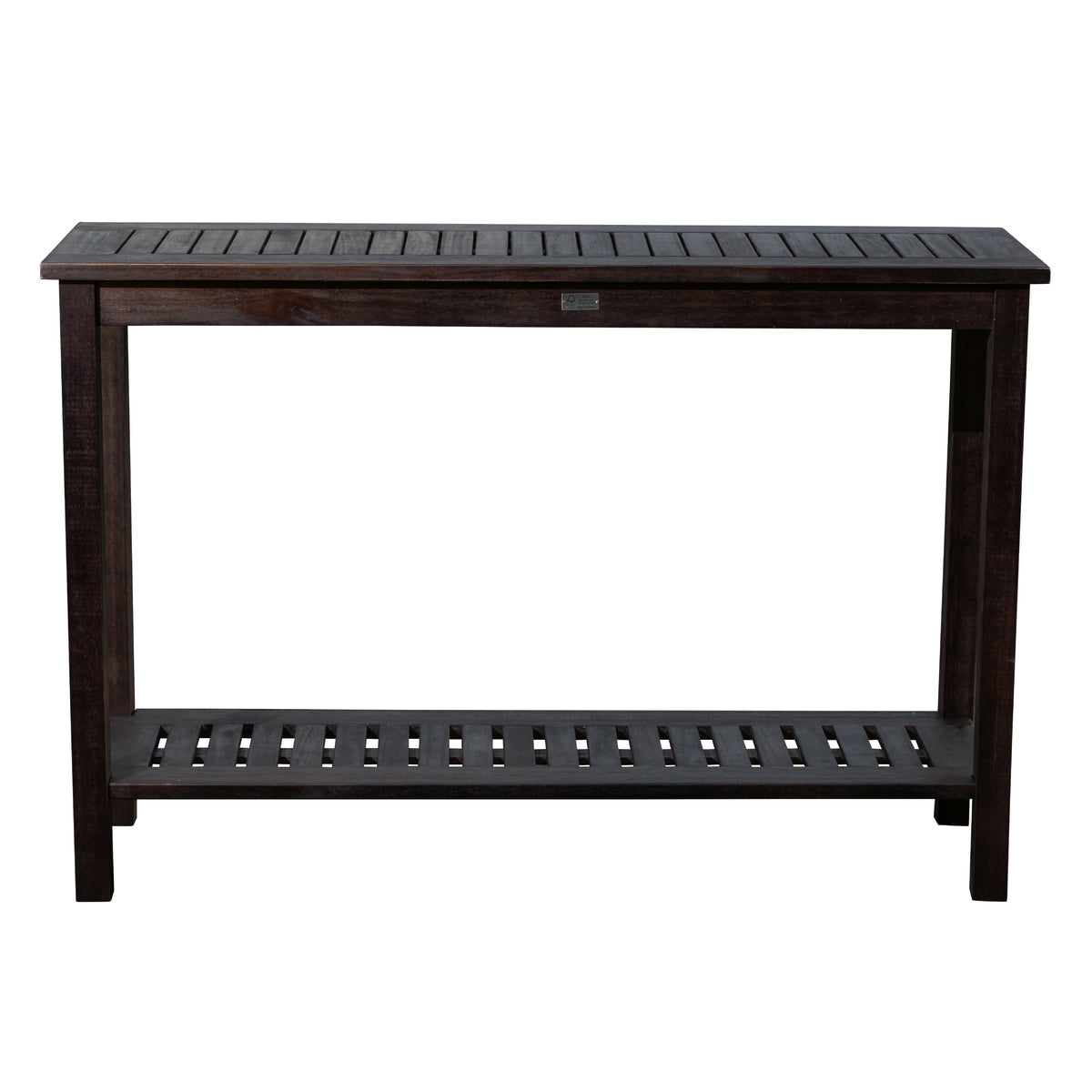 DTY  Outdoor Living Longs Peak Eucalyptus Console Table Silver Gray