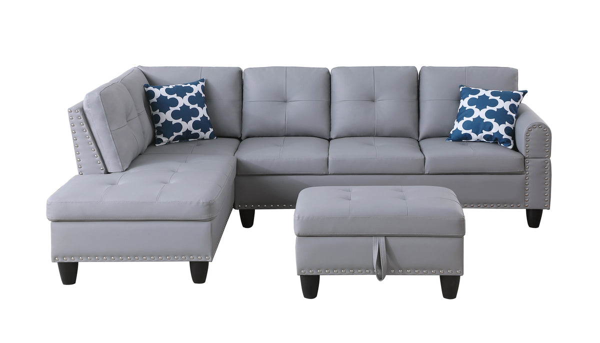 Sectional Sofas Faux Leather L - Shaped Sectional Set with Cup Holders 2pc,Large Sectional Couches