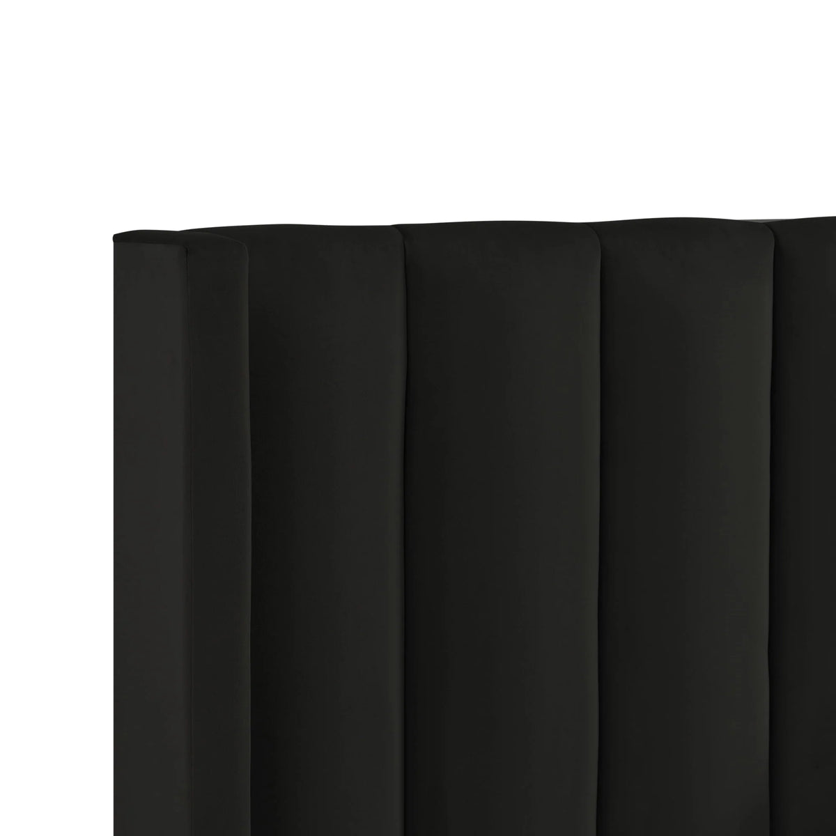 Montrell Upholstered Velvet Full Size Wingback Platform Bed, Black