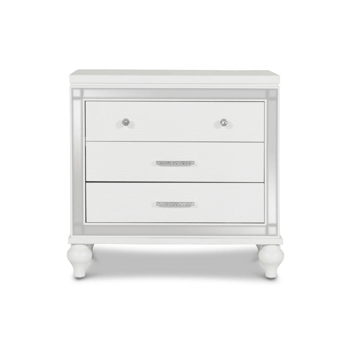 New Classic Furniture Valentine Solid Wood 3-Drawer Nightstand in White