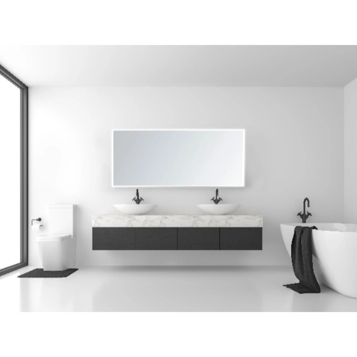 Modern Mirrors Astral Lighted Bathroom Vanity Mirror, Wall Mirror with Dimmable Daylight LED Lighting