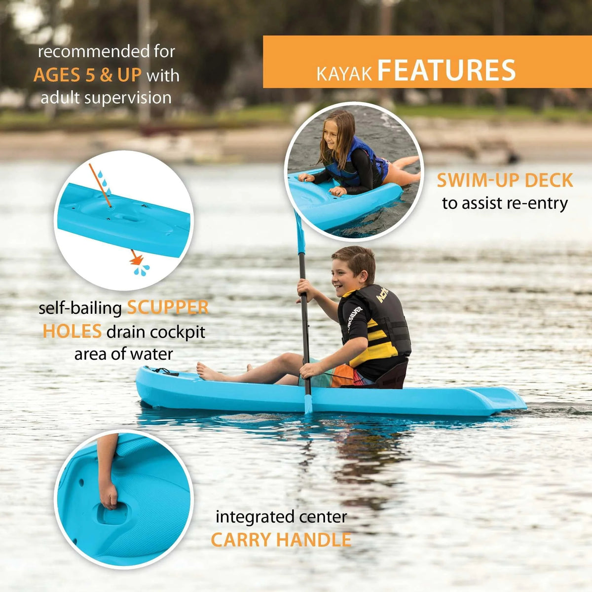 Lifetime Dash 66 Youth Kayak - Glacier Blue - 90787