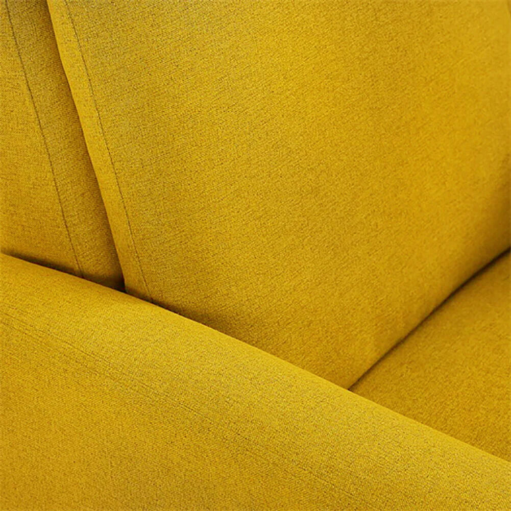 Dazone Modern Accent Fabric Chair Single Sofa Comfy Upholstered Arm Chair Living Room Yellow