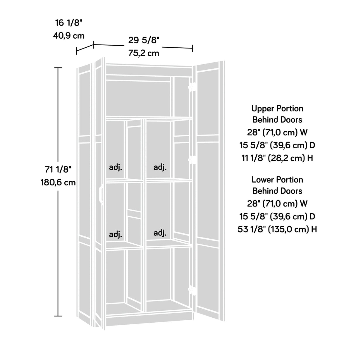 Sauder Select 2 Door Storage Cabinet, Reclaimed Pine Finish