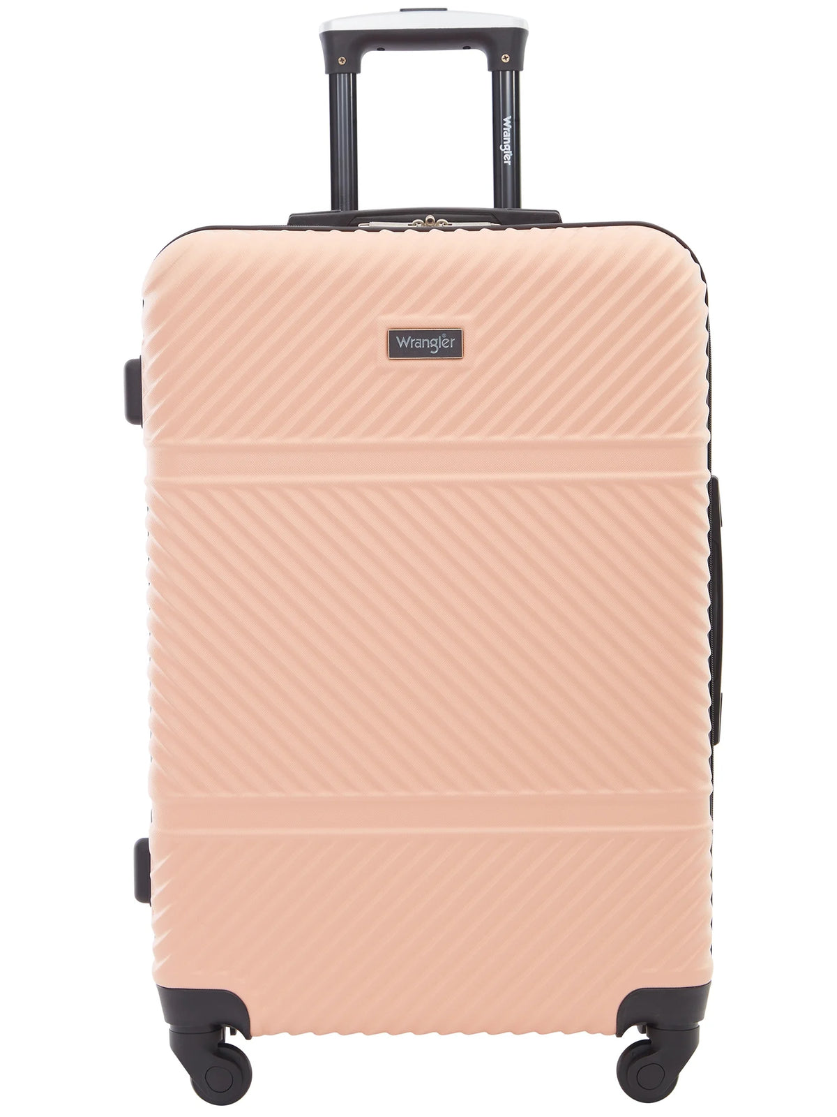 Wrangler 4 Pc Hardside Spinner Luggage Set with 20" & 25" Suitcases and Packing Cubes, Black