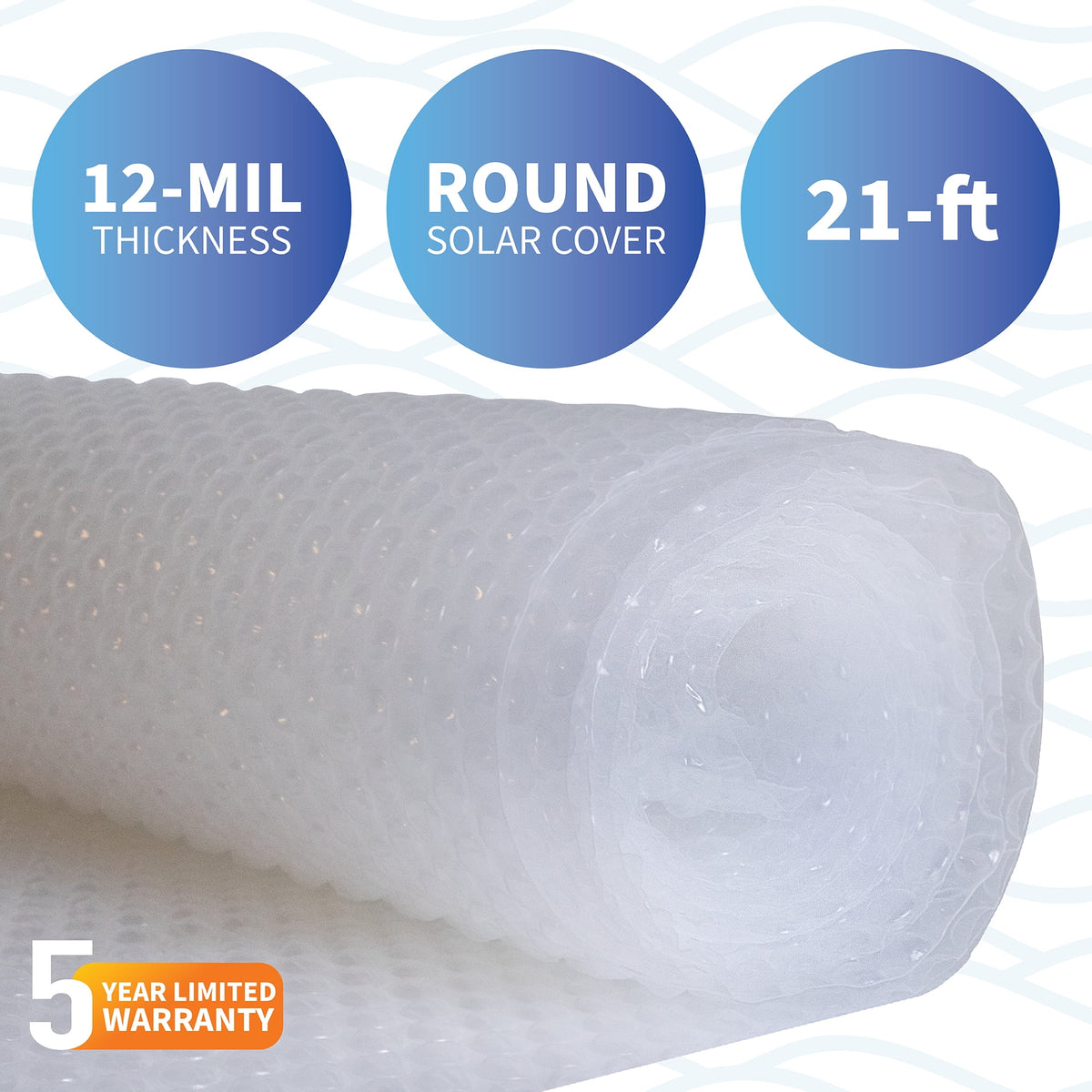Blue Wave 12-mil Solar Blanket for Round Above-Ground Pools - Clear