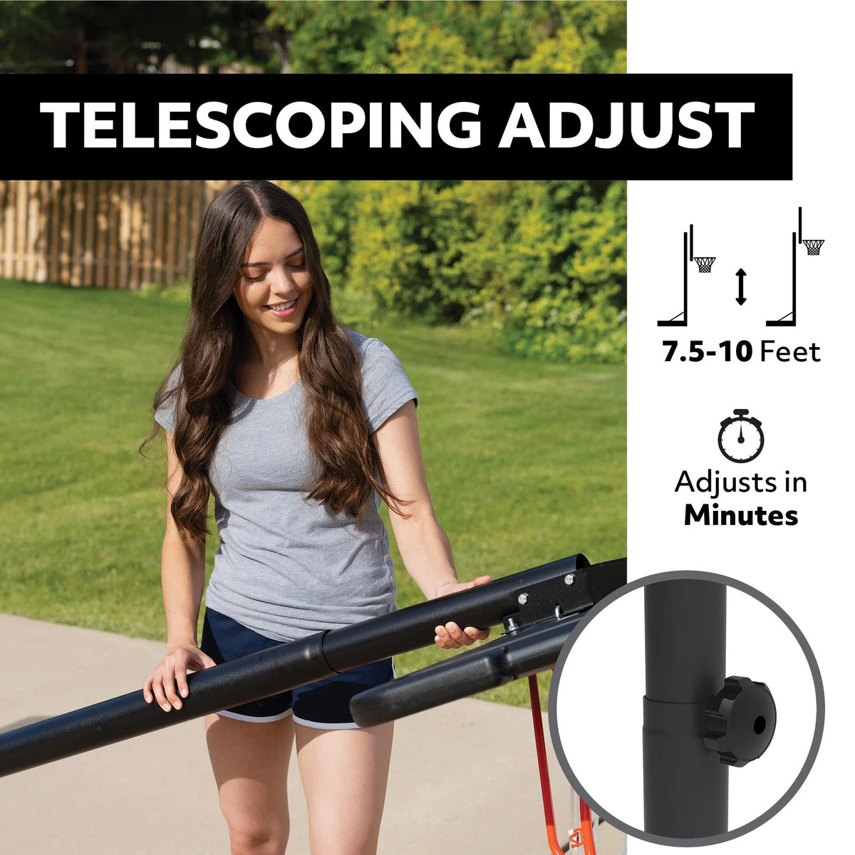 Lifetime 44-Inch Shatterproof Portable Basketball Hoop with Telescoping Adjustment & Classic Rim - Model 90073-Outdoor Play