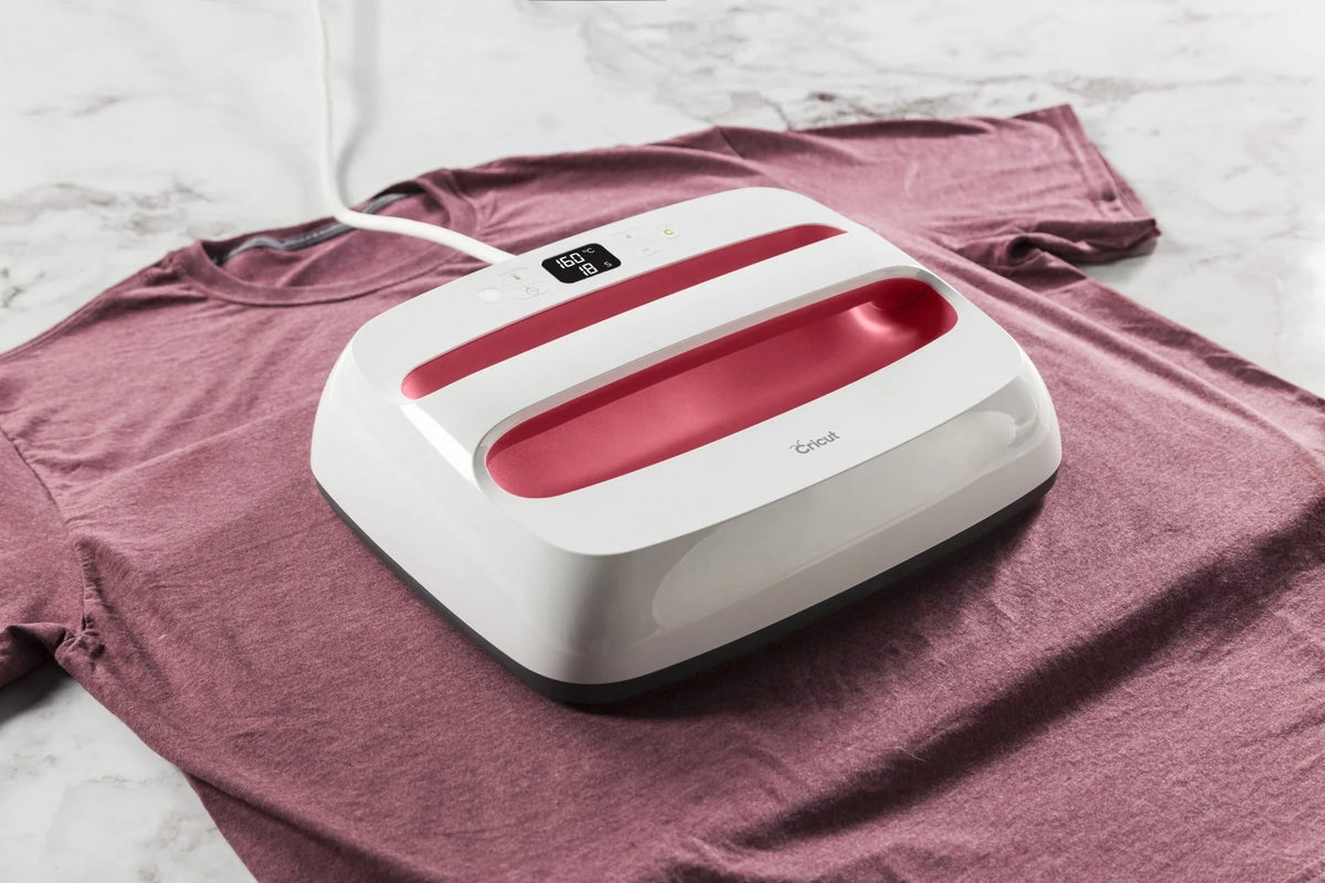Cricut EasyPress 2 Raspberry Heat Press 12 in x 10 in –Rainbow and Metallic HTV and True Control Cutting Knife Bundle