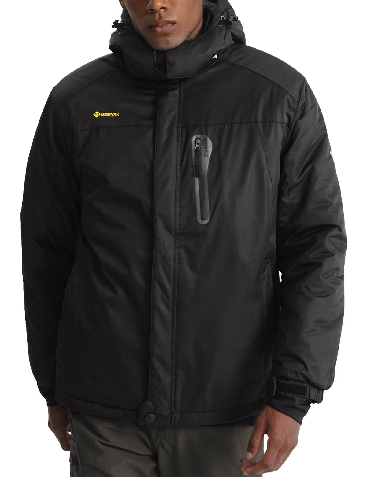 GEMYSE Mens Mountain Ski Snow Jacket Waterproof Windbreaker for Winter Rain(Graphite Grey, XL)