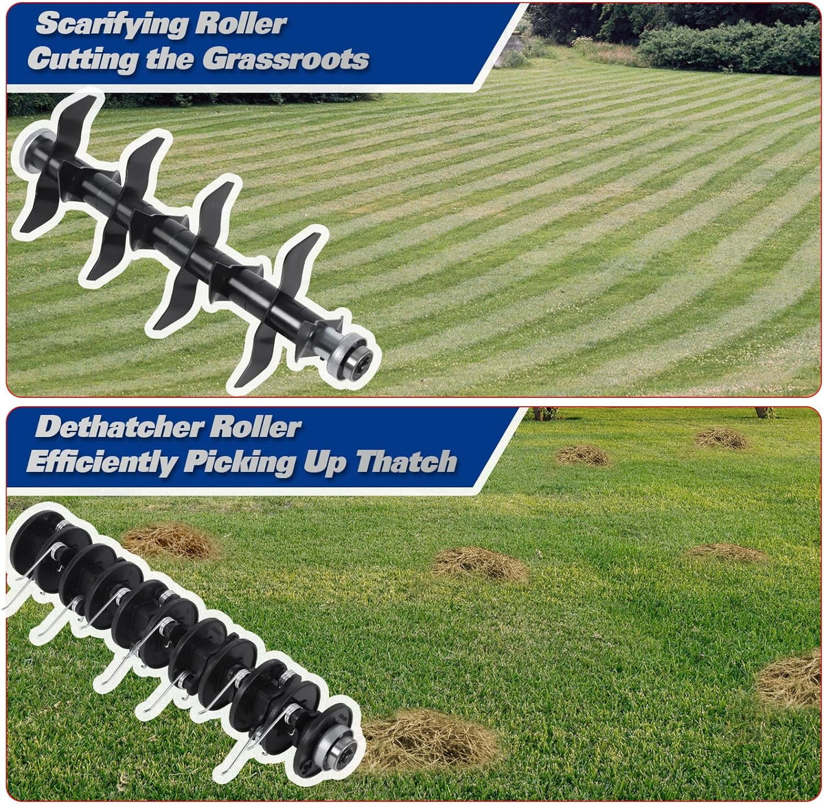 BILT HARD Dethatcher Scarifier Electric Powered, 12 Amp Copper Motor 13 inch Raking Width with 8 gal Thatch Bag
