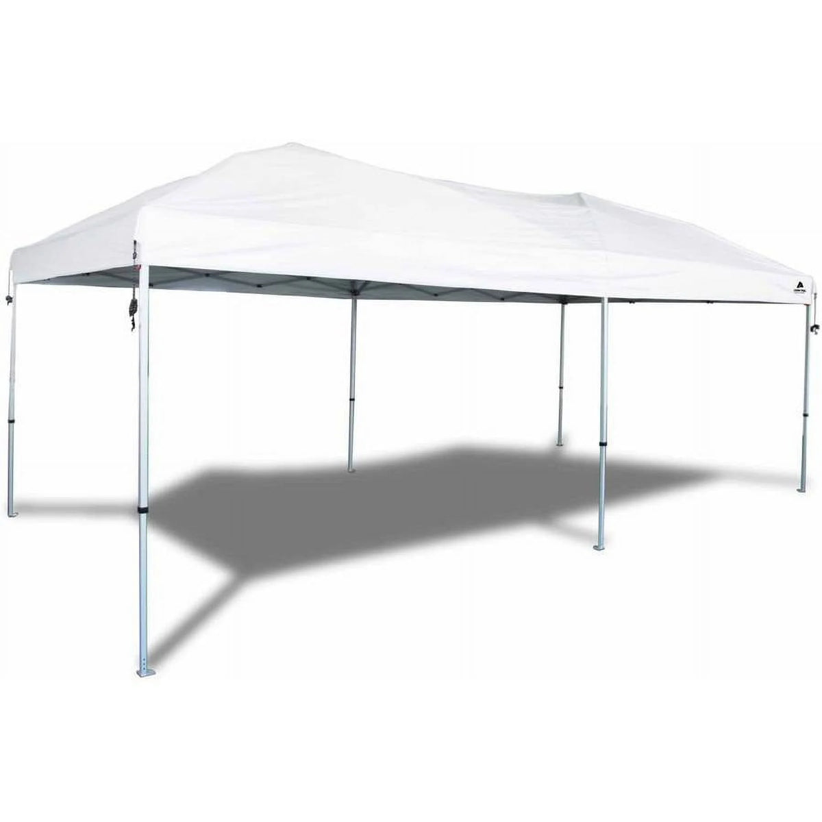Ozark Trail 20x10 ft Pop Up Canopy Tent with Wheeled Bag, White, Straight Leg