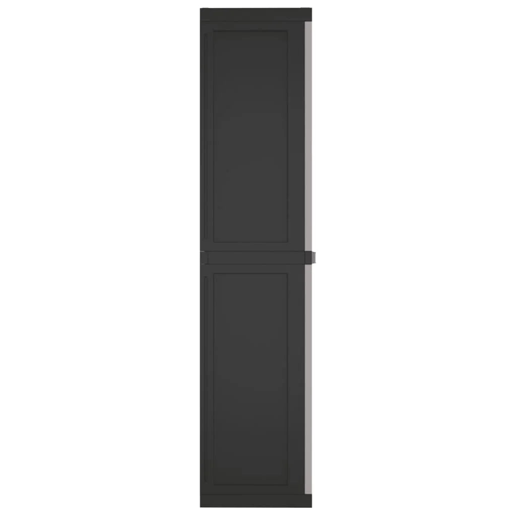 vidaXL Outdoor Storage Cabinet Black 25.6"x14.6"x33.5" PP