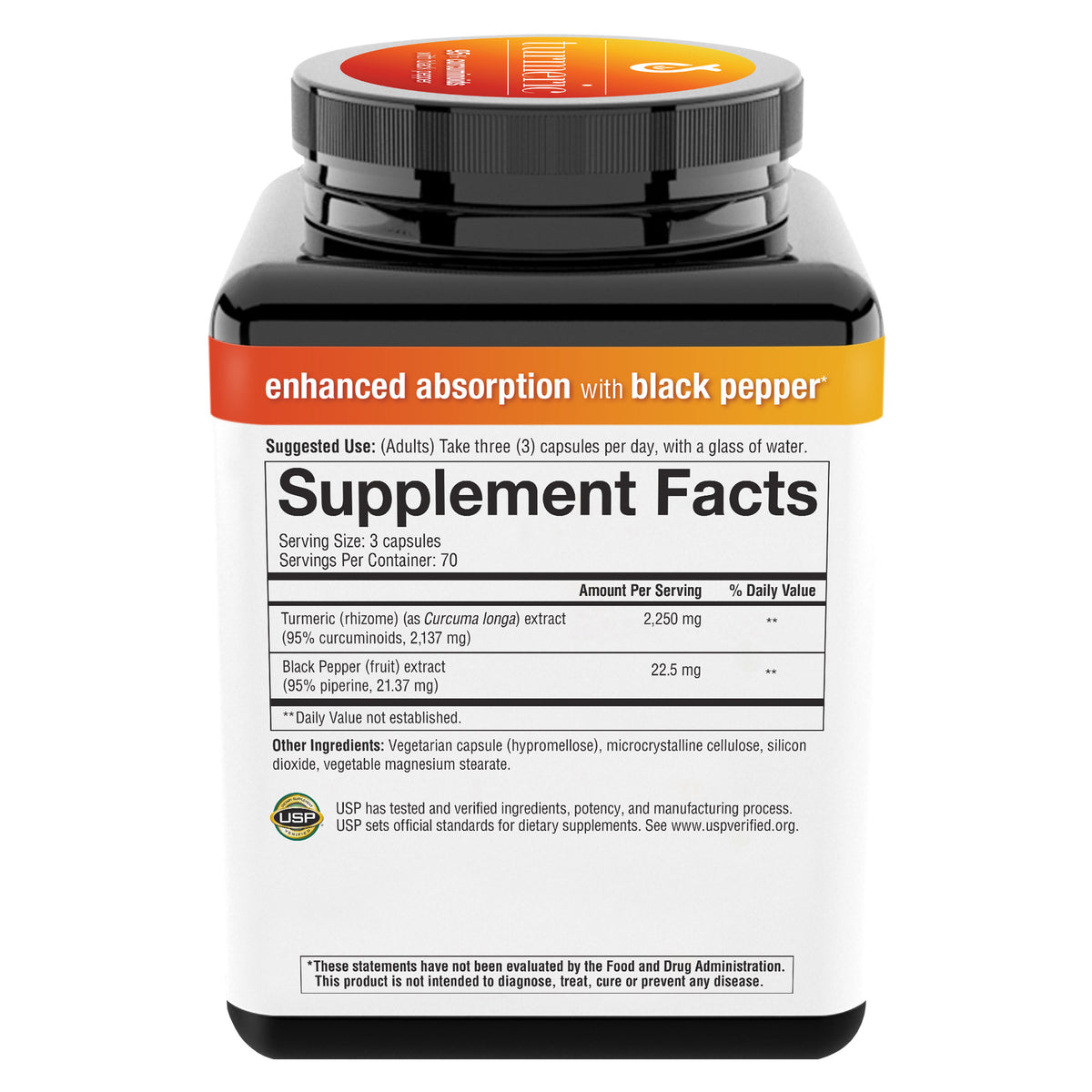 youtheory Turmeric Healthy Inflammation Support 2250 mg, 210 Vegetarian Capsules