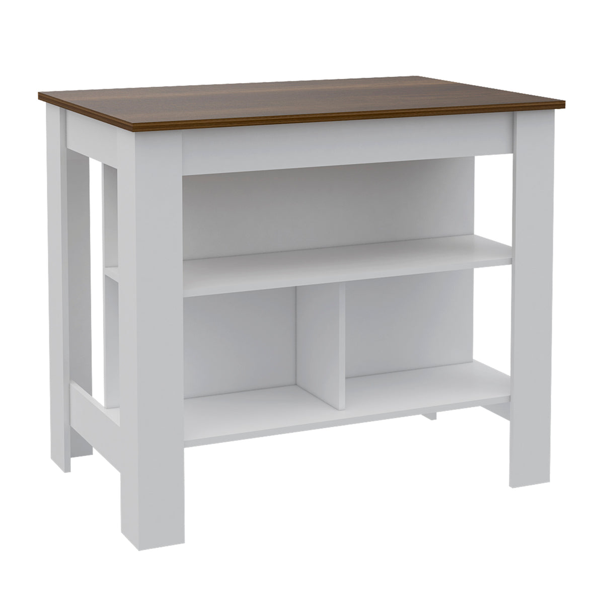 Dawn Whisper Rockaway 3-Shelf Kitchen Island Black Wengue and Light Oak