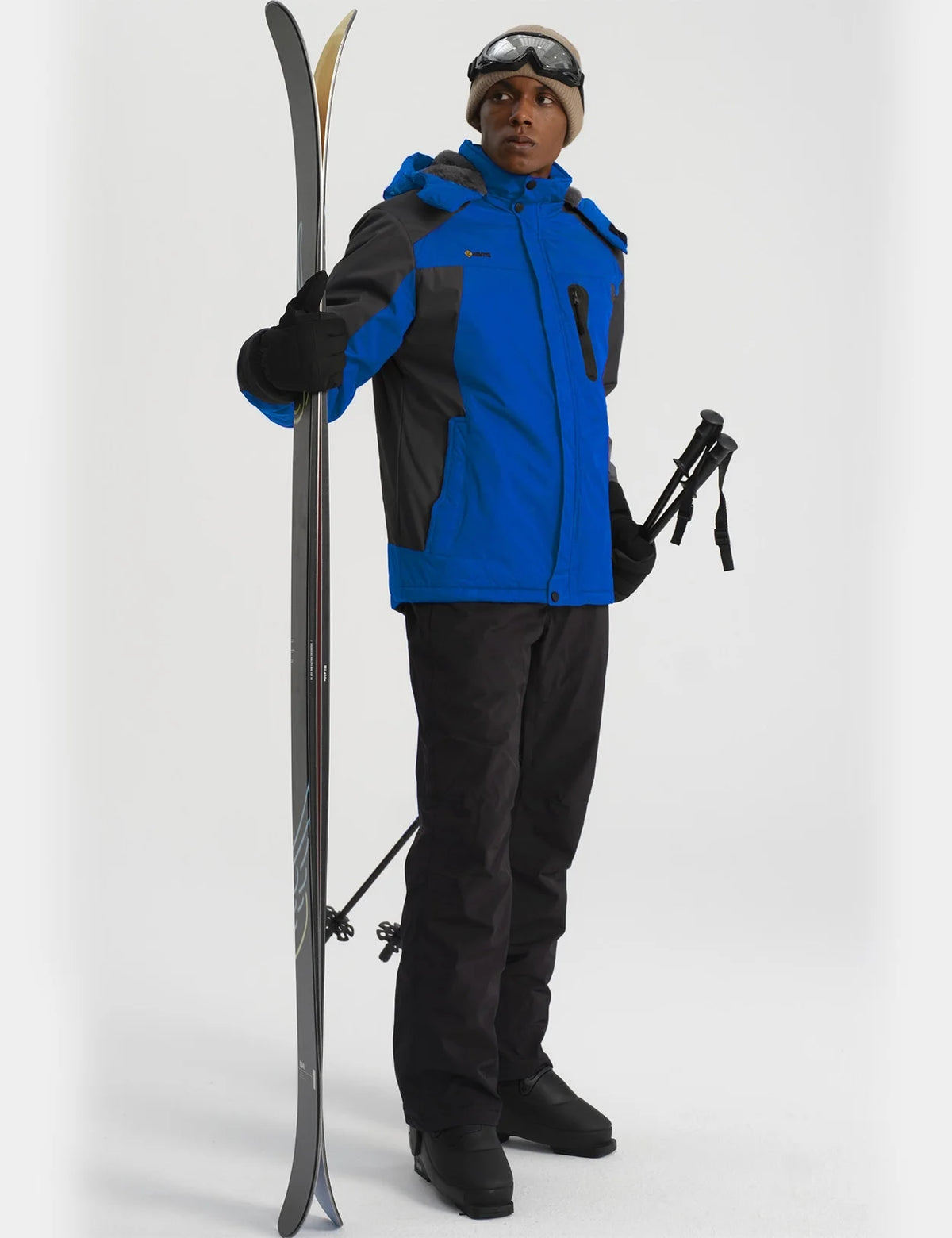 GEMYSE Mens Mountain Ski Snow Jacket Waterproof Windbreaker for Winter Rain(Graphite Grey, XL)
