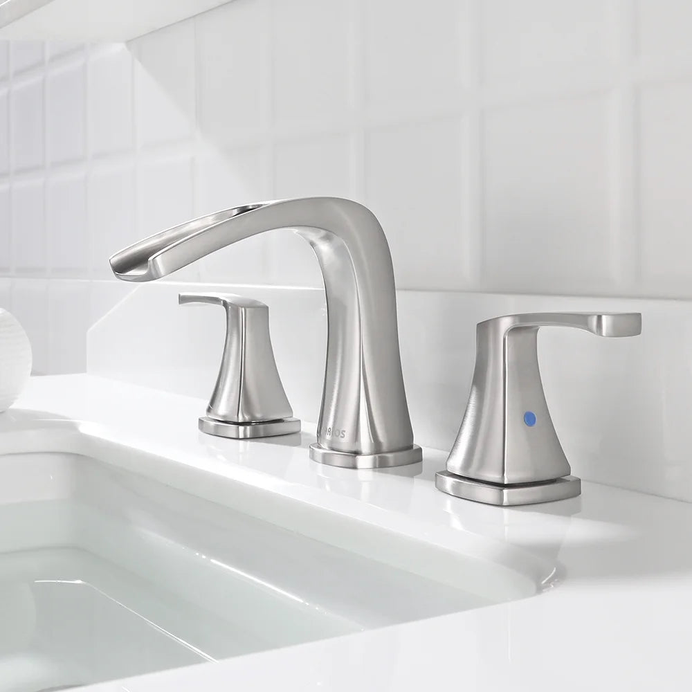 PARLOS Waterfall Widespread Two Handles Bathroom Sink Faucet , Polished Chrome