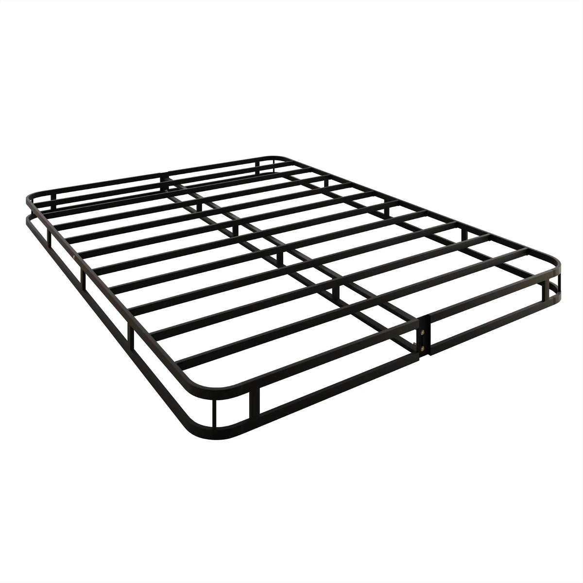Home Design Concord Queen 5" Metal Box Spring with Strong Metal Slats, Black/White, Easy Assembly