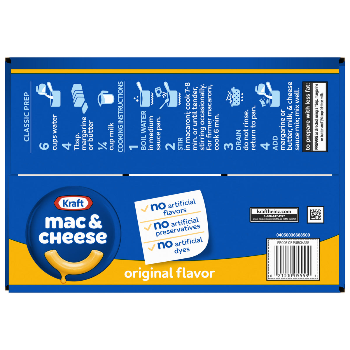 Kraft, Macaroni & Cheese Dinner, 7.25 oz, 18-Count