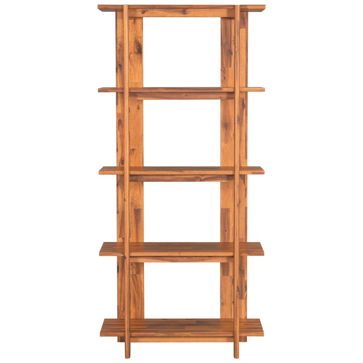 Christopher Knight Home 4-Tier Open Bookcase, 70.2" Solid Acacia Wood Modern Display Bookshelf, Ebonized Finish