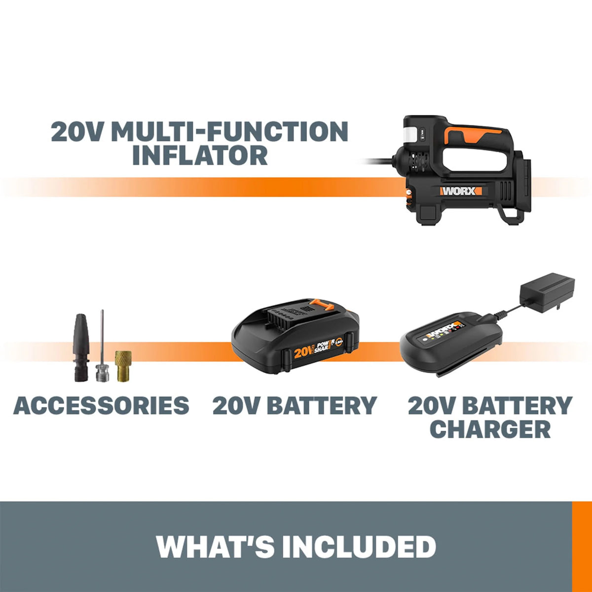 Worx WX092L 20V Power Share Portable Air Pump Inflator