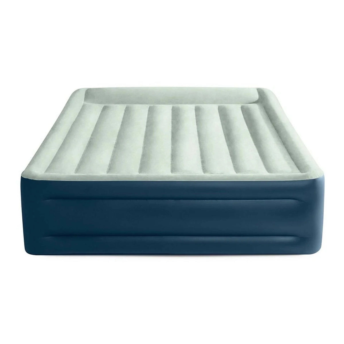 Intex Air Mattress Off-White/Blue QUEEN Elevated 18" Rest Internal Pump