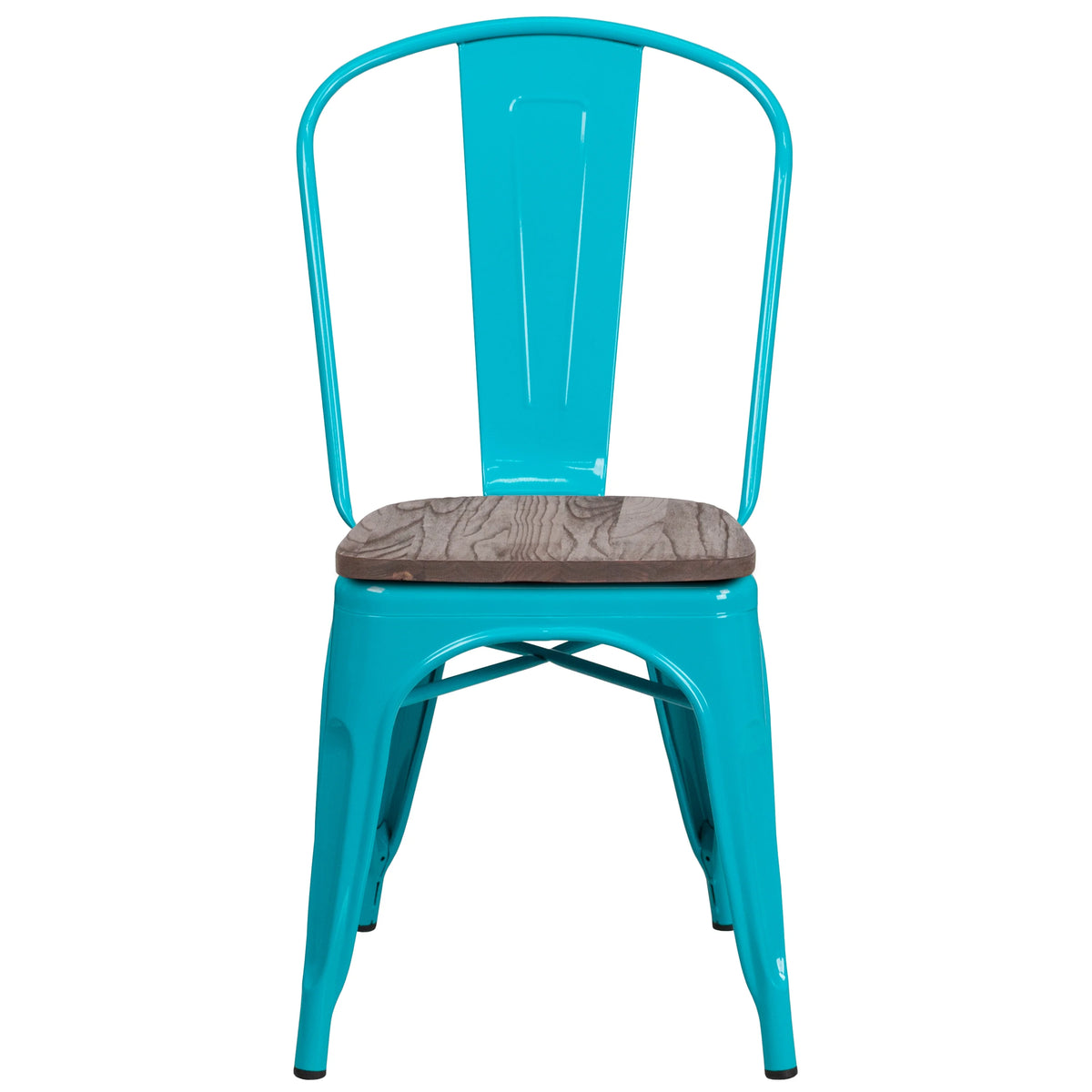 Flash Furniture Copper Metal Stackable Chair with Wood Seat