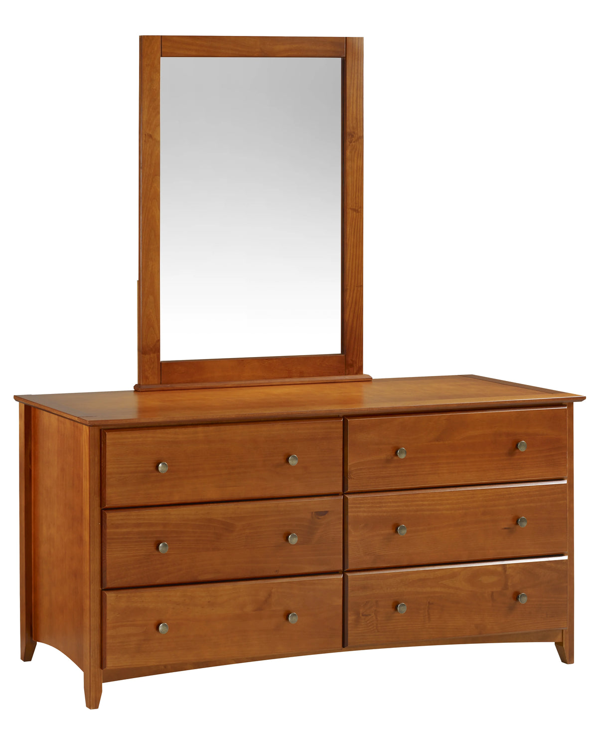 Camaflexi Shaker Style 6 Combo Drawer Dresser Wood Bedroom Furniture, White Finish