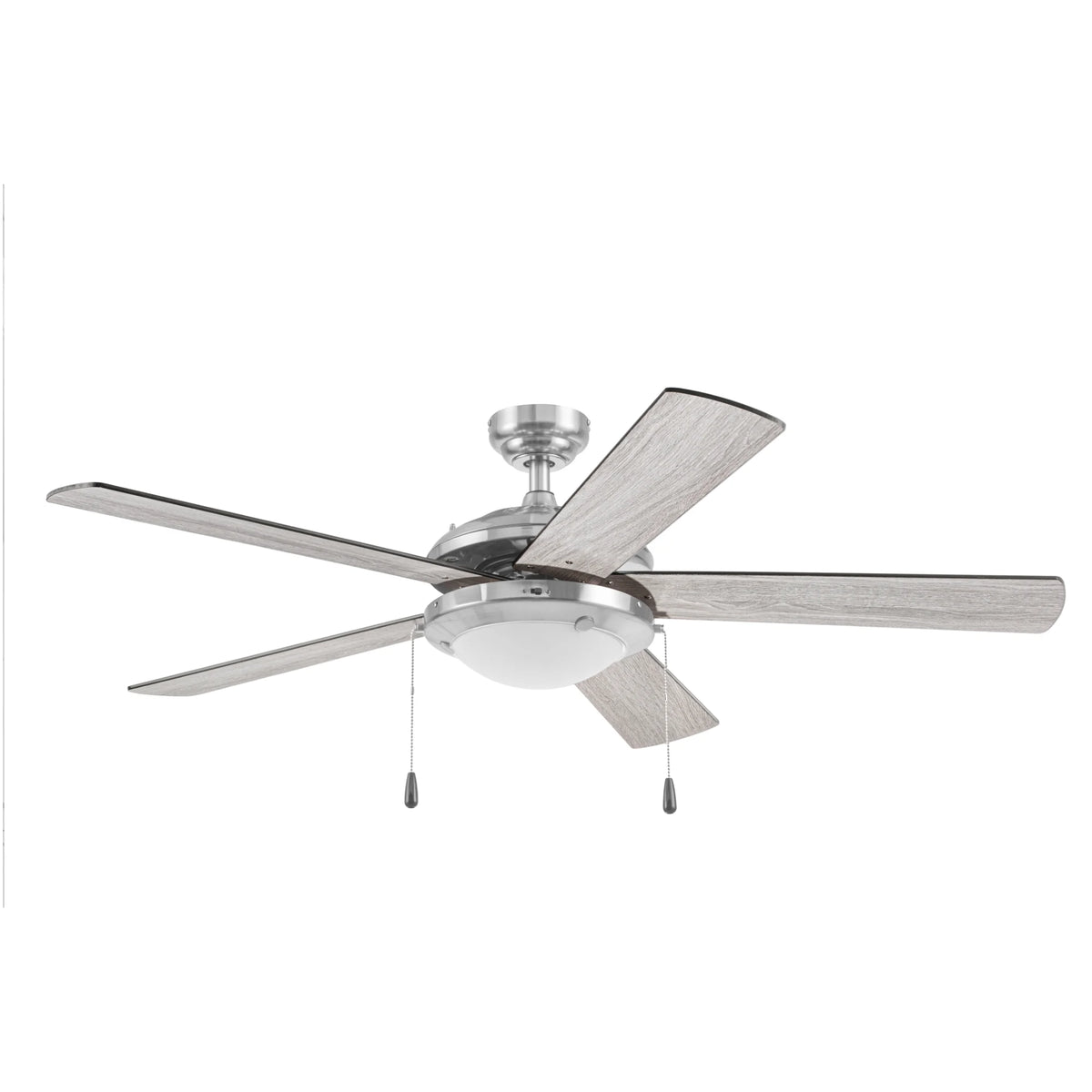 Mainstays 52" Transitional Satin Nickel Indoor Ceiling Fan with Light, Pull Chain Control & Reverse Airflow