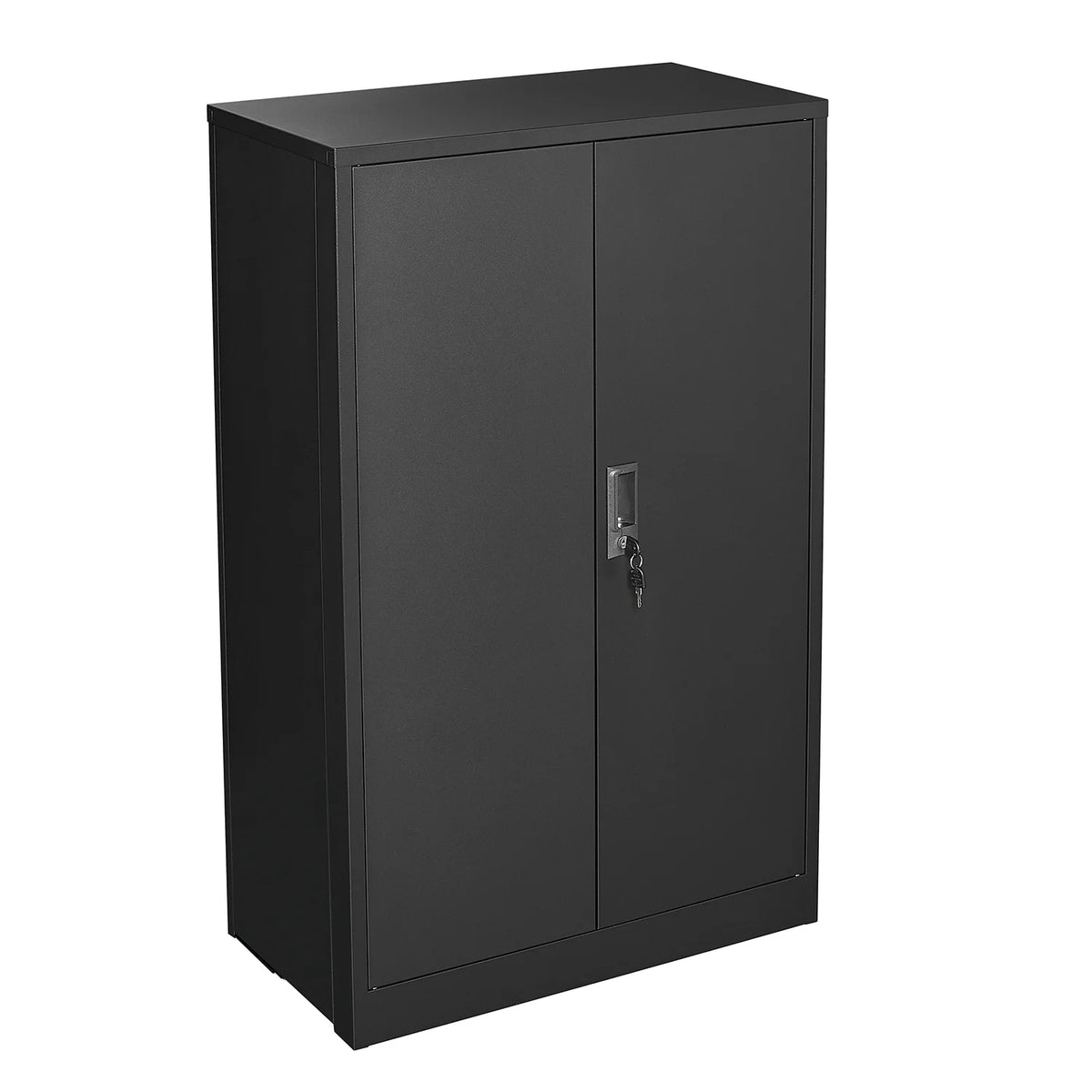 Metal Storage Cabinet with Locking Doors and Adjustable Shelf, Folding Filing Storage Cabinet, Rolling Storage Locker Cabinet for Home Office,School,Garage, White