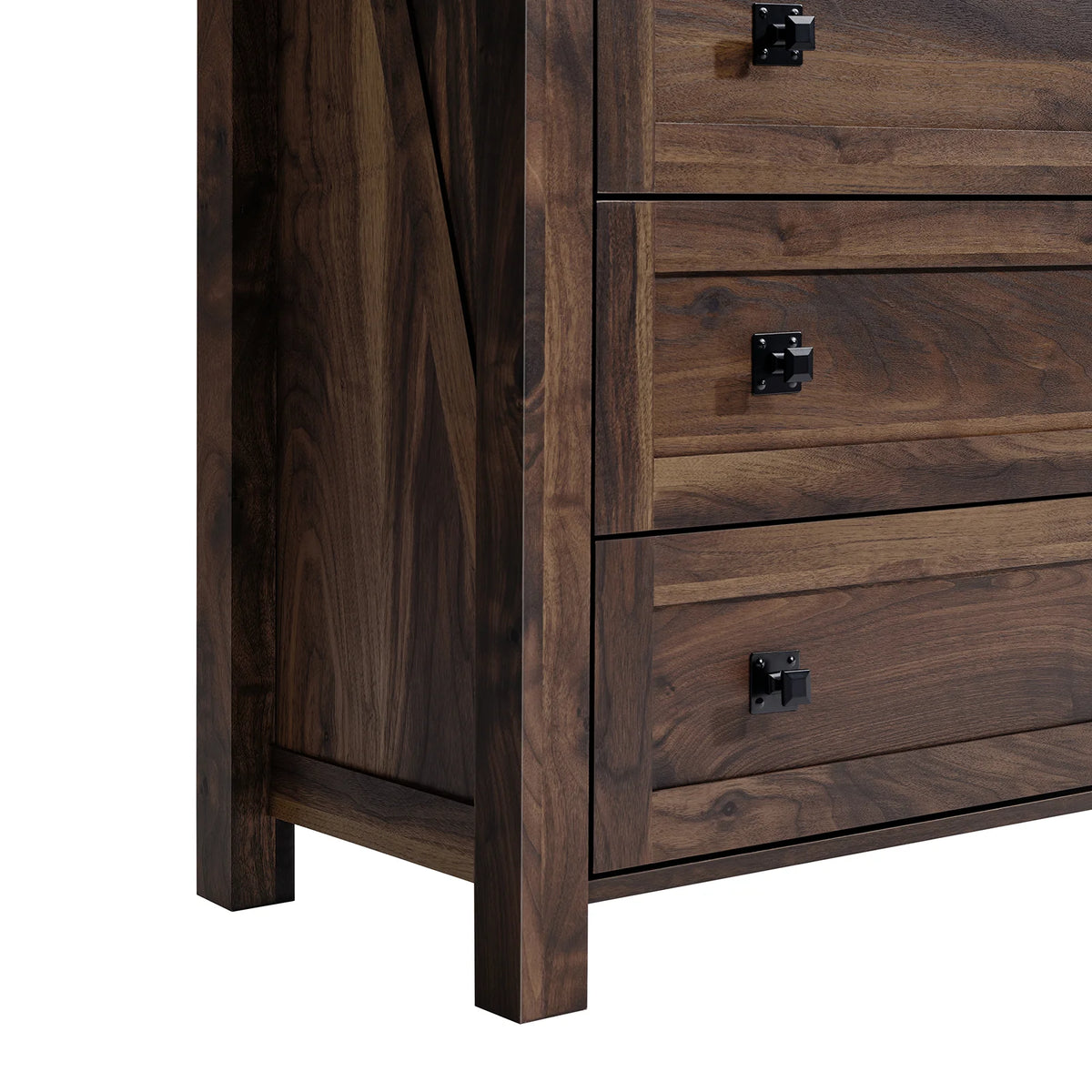 CHITOOMA Wooden Dressers for Bedroom 6 Drawer Adult, 47.2" Storage Cabine with Double Handle, Chest of Drawers for Living Room Hallway, Walnut
