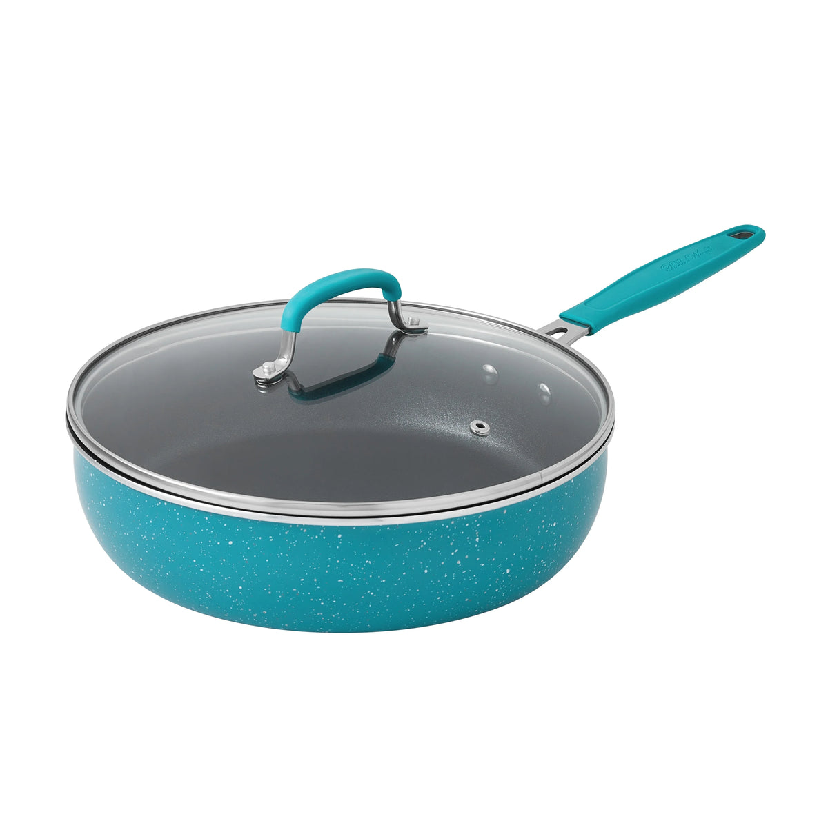 The Pioneer Woman Frontier Speckle 18 Piece Nonstick Aluminum Cookware Set, Blue