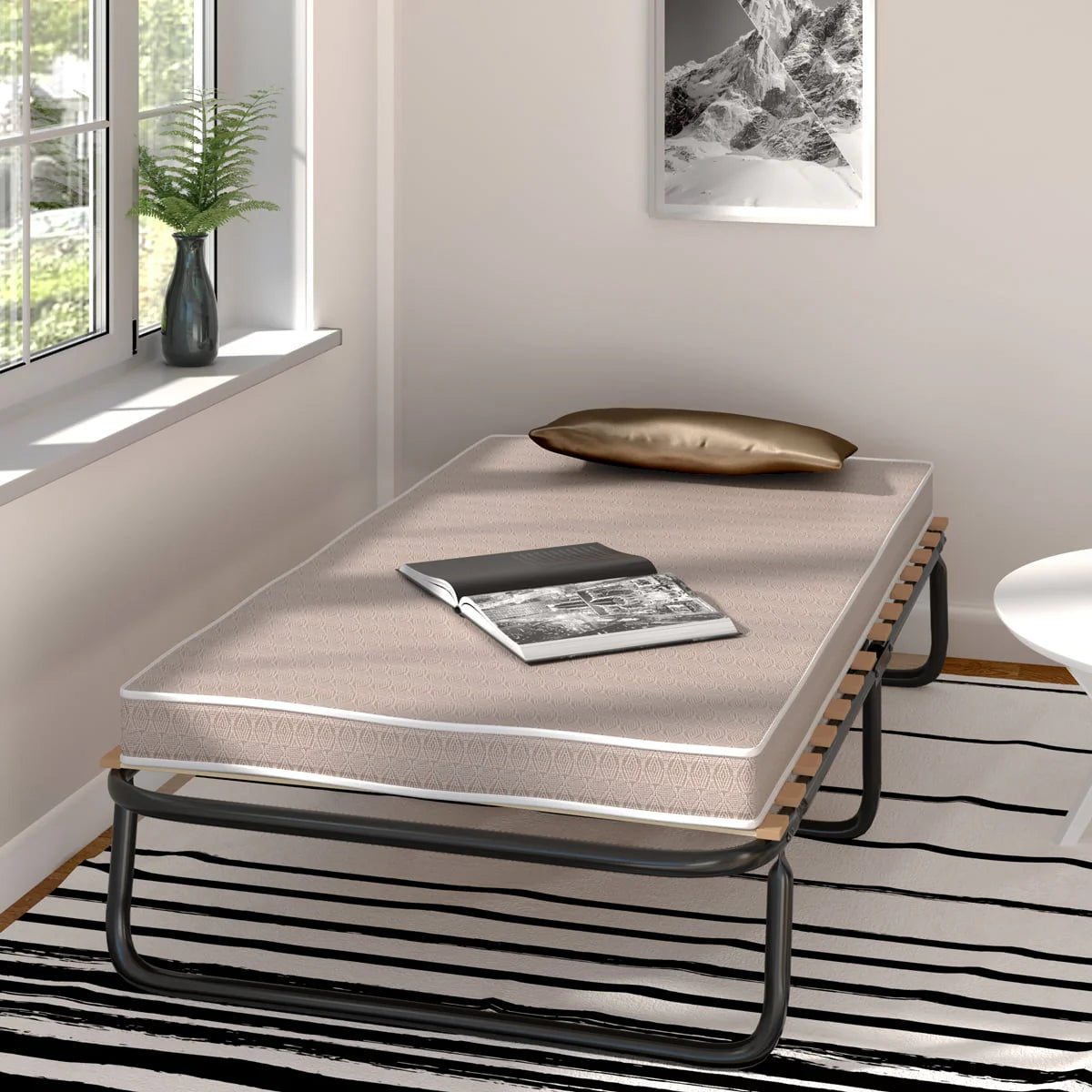 Topbuy Folding Bed Full Padded Guest Beds W/ Memory Foam Mattress Made in Italy