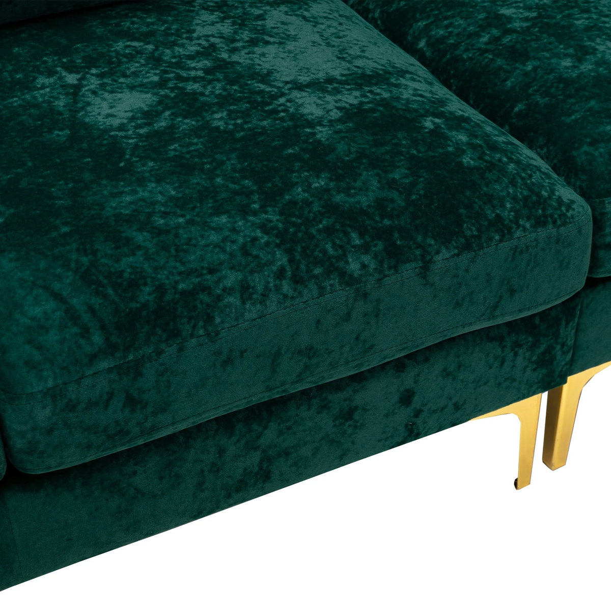 Convertible Sectional Sofa, Modern U-Shape Modular Couch, Living Room Sofa with Ottoman and 2 Small Pillows, Accent Sofa for Large Space, Apartment and Office, Emerald