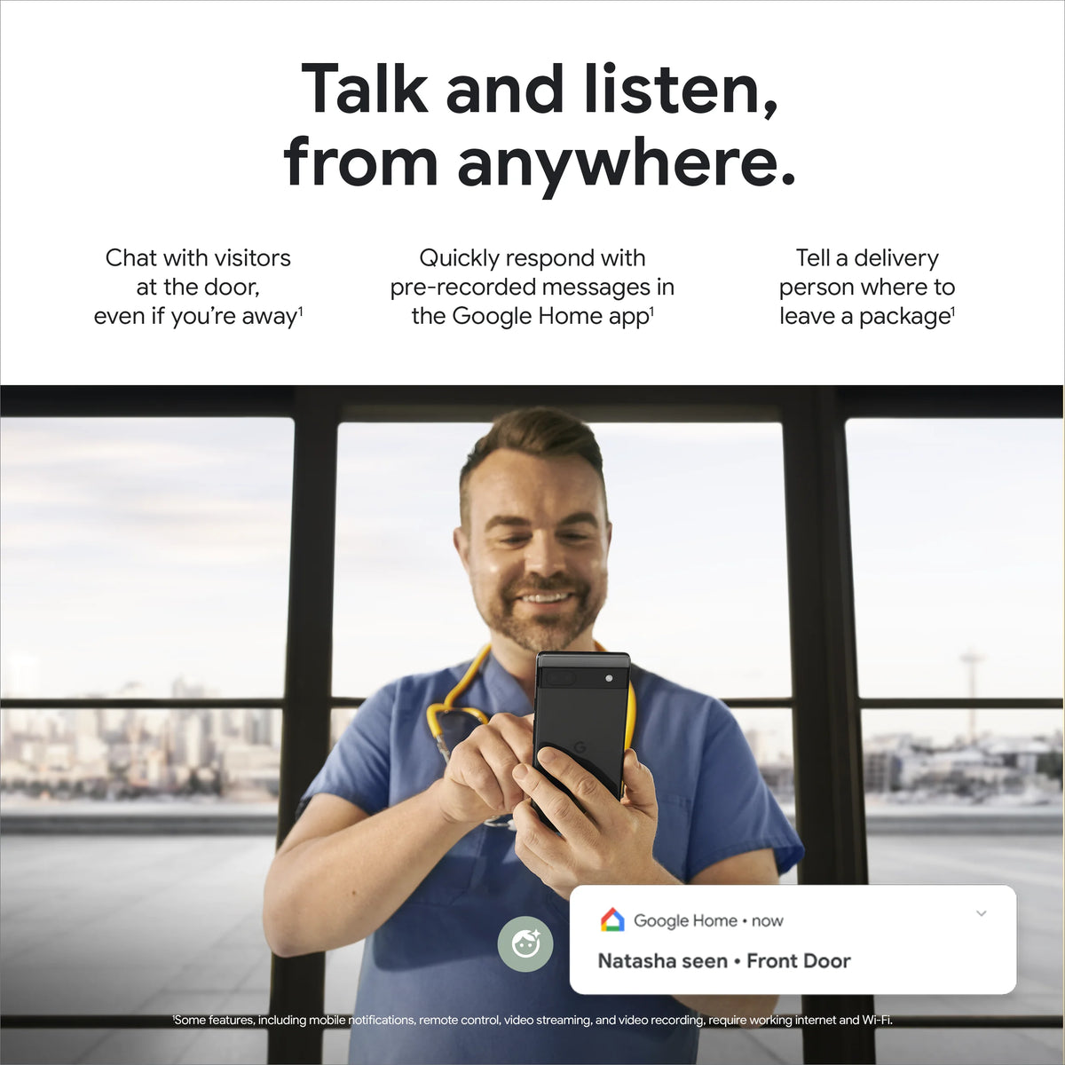 Google Nest Doorbell (Wired, 2nd gen) - Video Doorbell Camera - Doorbell Security Camera - Snow