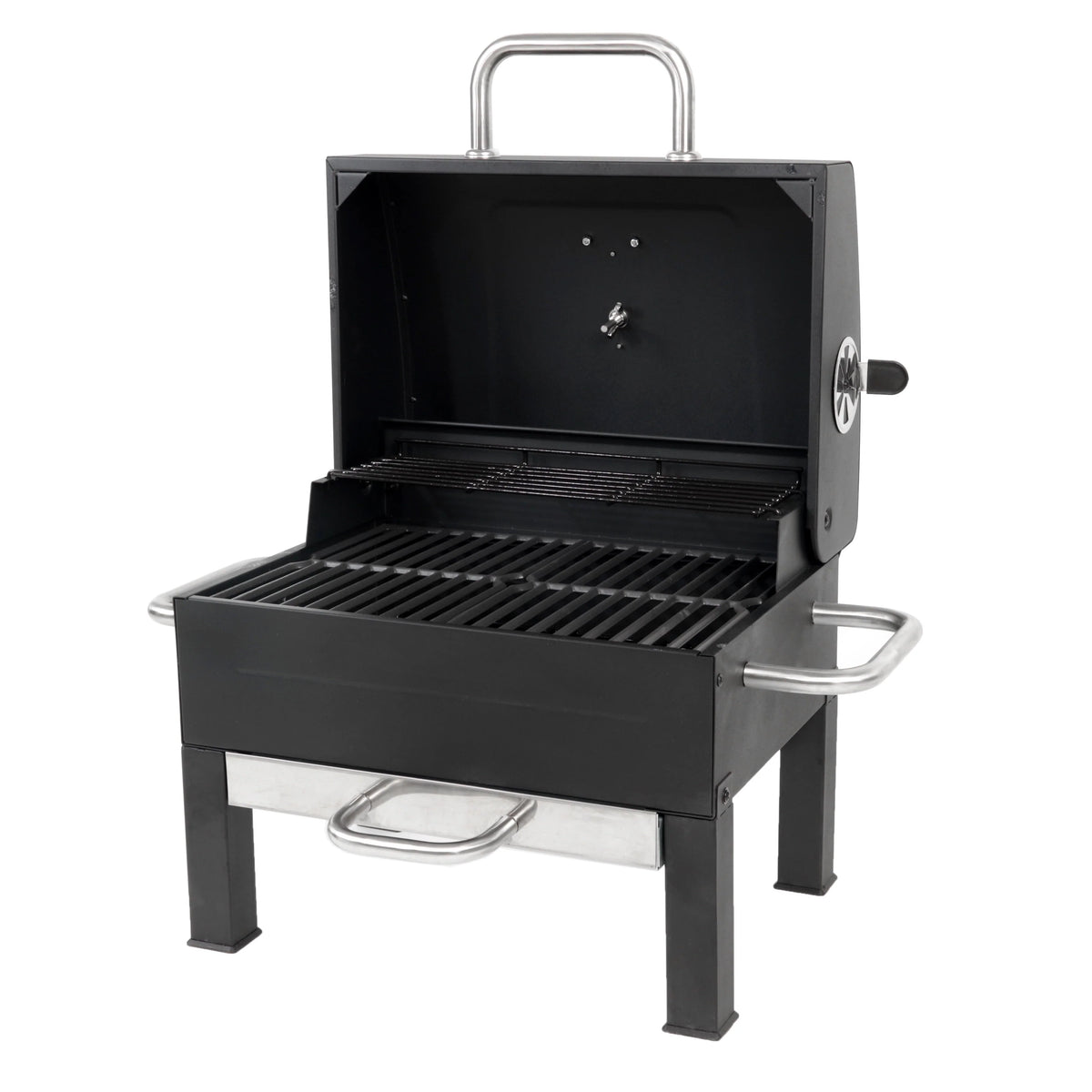 Expert Grill Premium Portable Charcoal Grill, Black and Stainless Steel