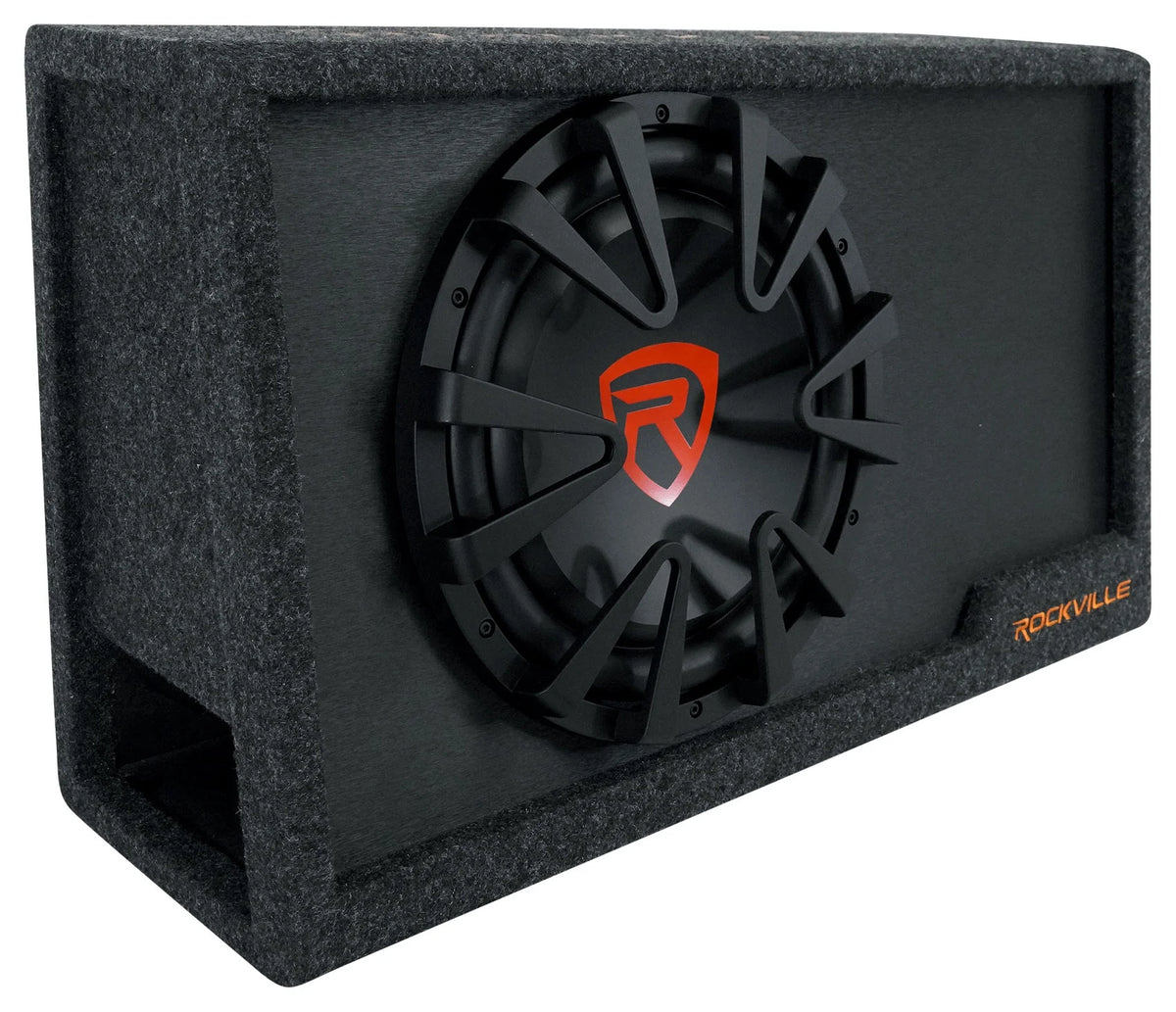 Rockville RVS12A 12" 1400w Slim Vented Powered Car Subwoofer Enclosure + Amp Kit
