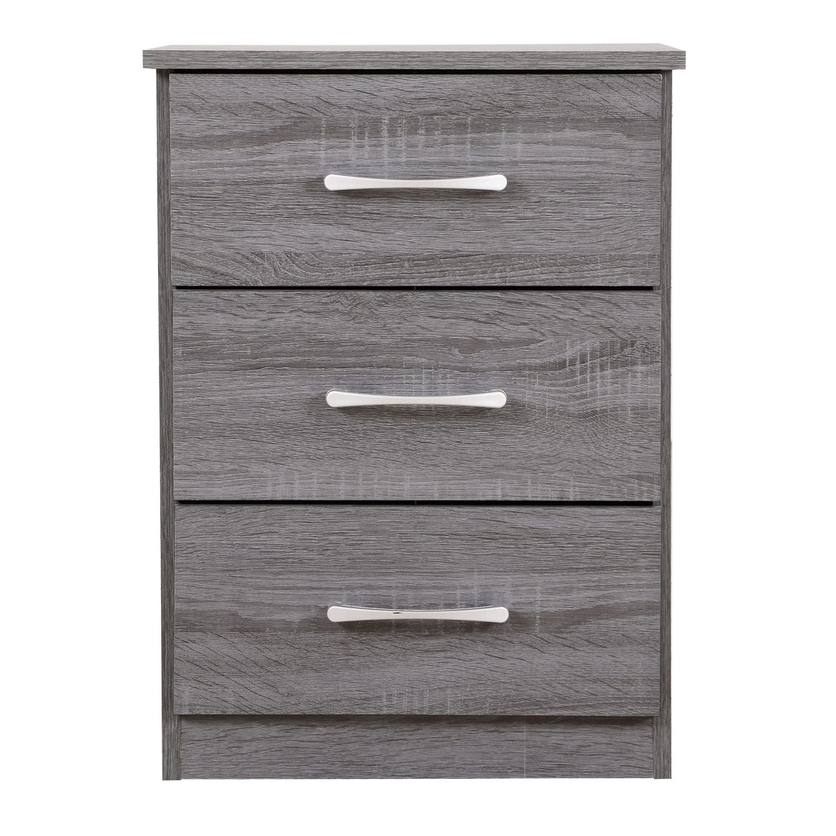 Glory Furniture Boston 3 Drawer Nightstand in Gray
