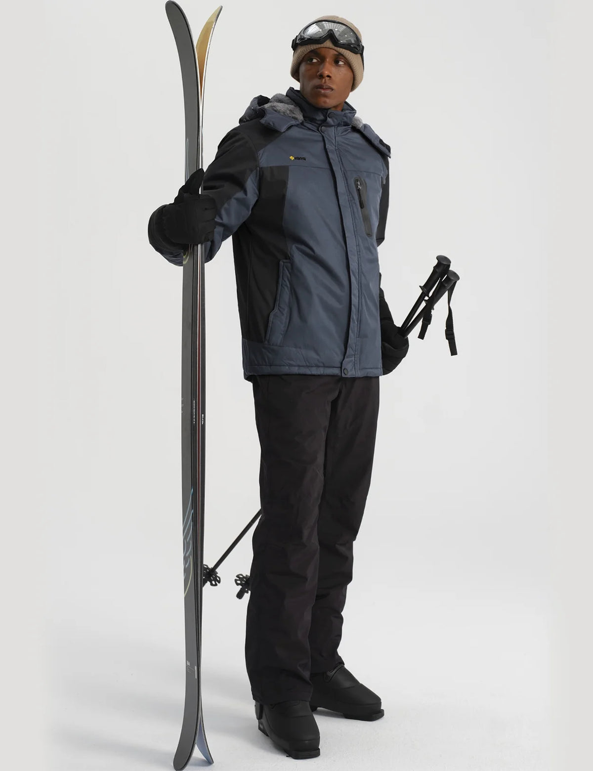 GEMYSE Mens Mountain Ski Snow Jacket Waterproof Windbreaker for Winter Rain(Graphite Grey, XL)