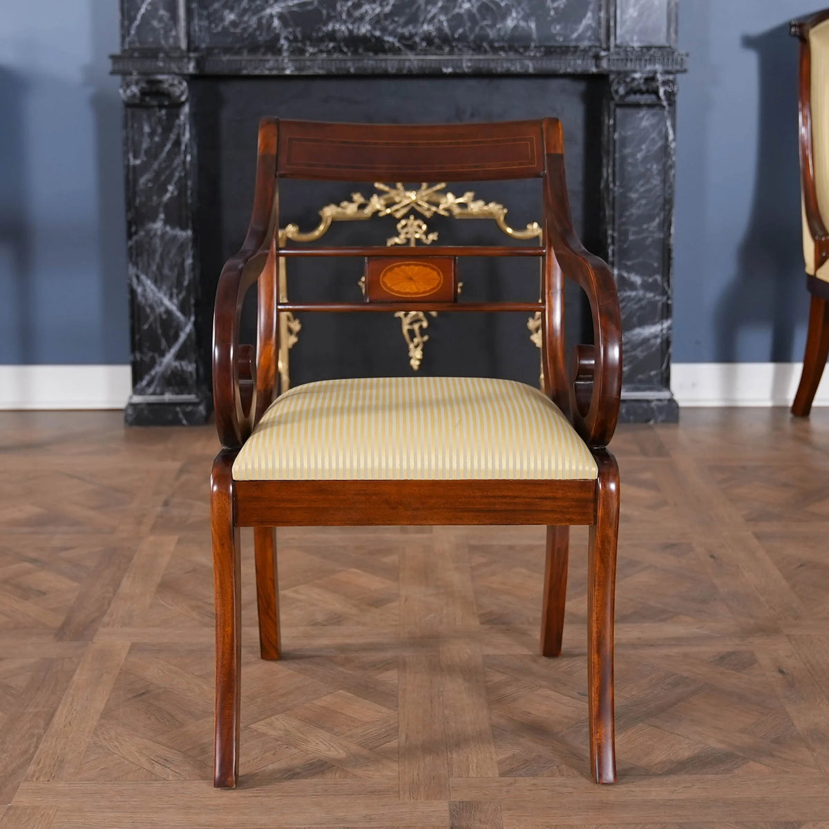 Banded Mahogany Arm Chair