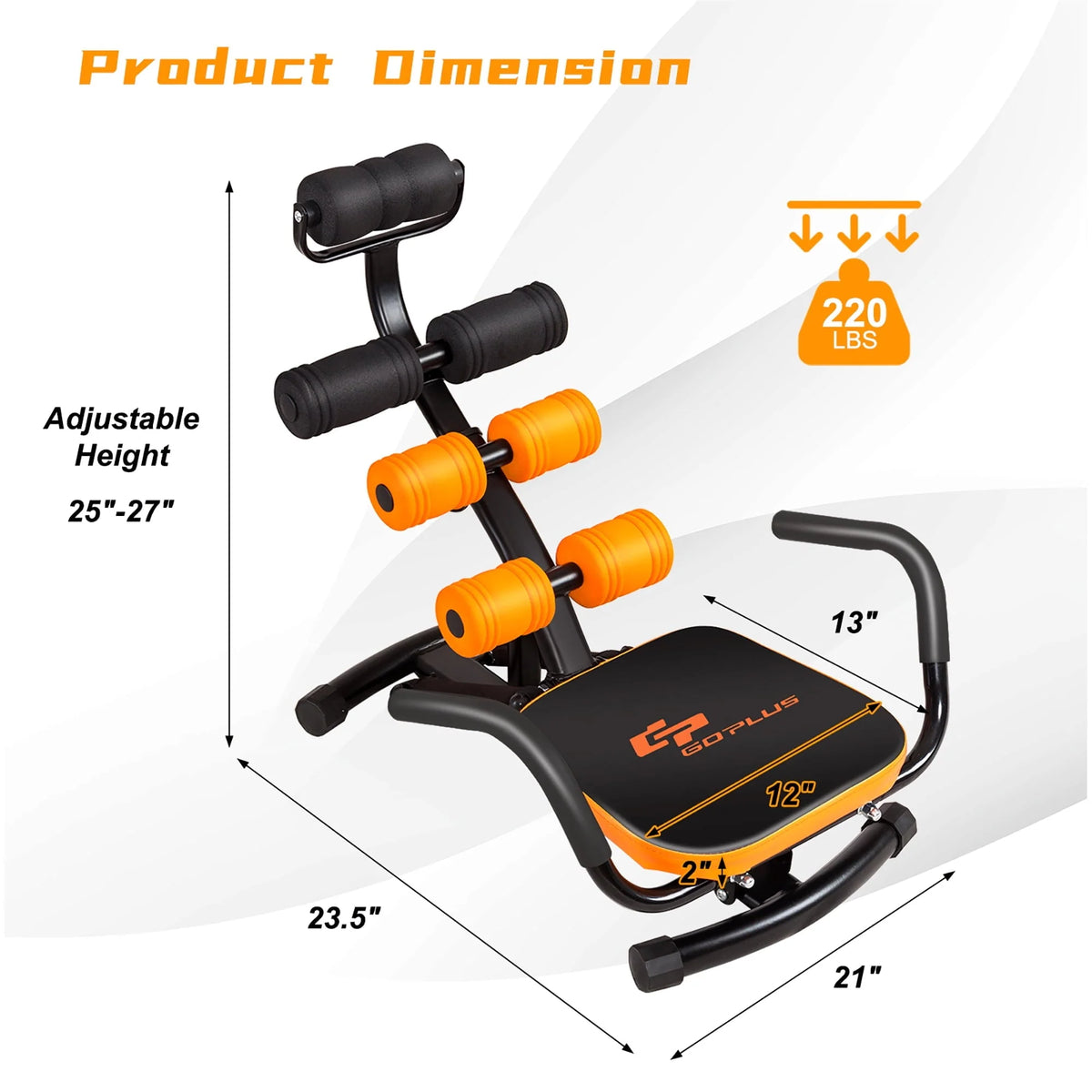 Costway Core Ab Trainer Bench Abdominal Stomach Exerciser Workout Gym Fitness Machine
