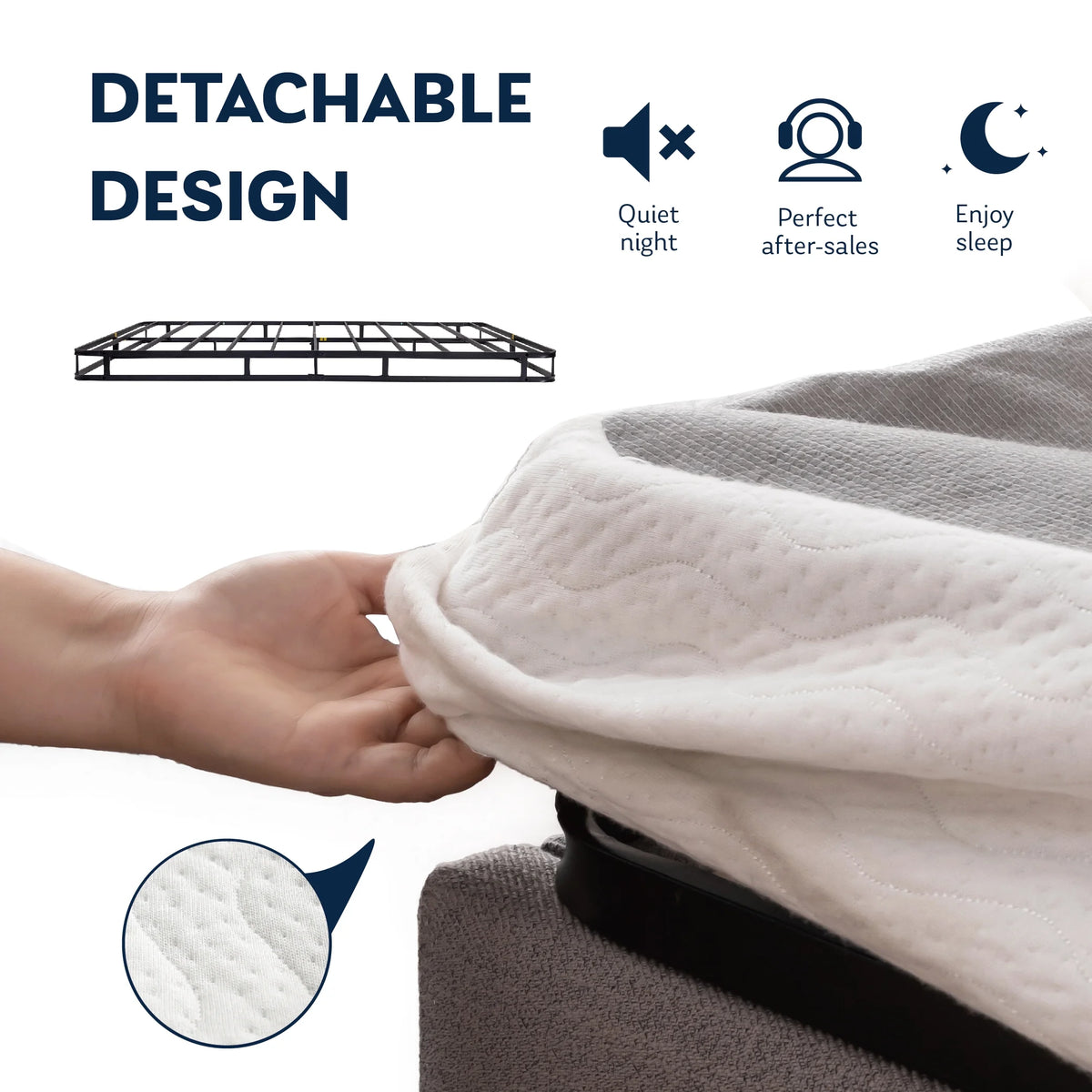 EGOHOME 5 inch Queen Size Metal Box Spring, Easy Assembly Mattress Foundation