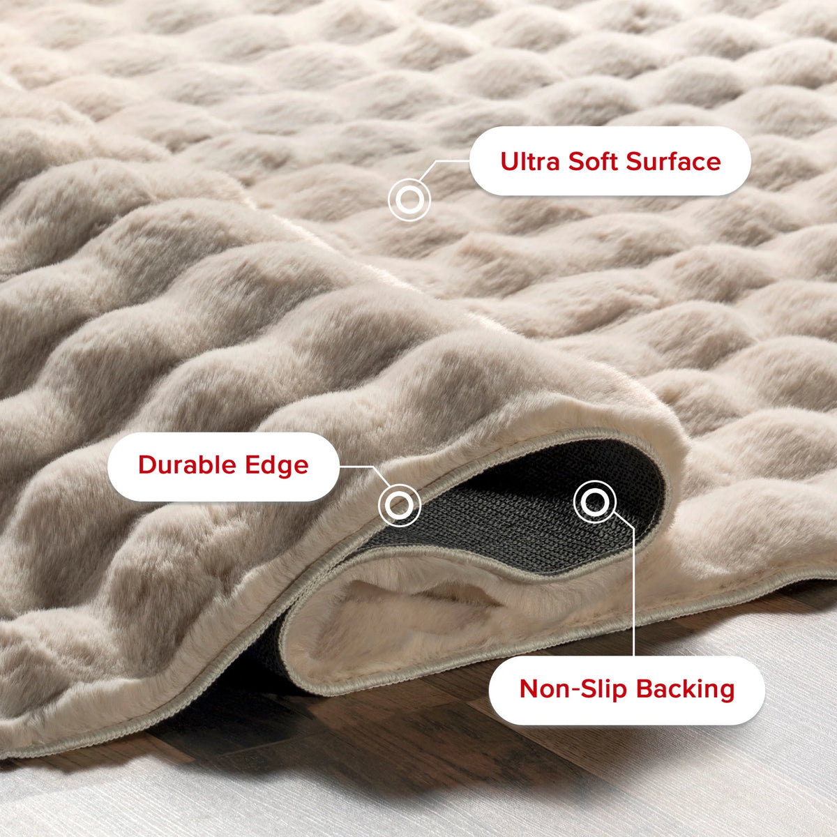 nuLOOM Jeni SuperiorWash Solid Faux Rabbit Machine Washable Area Rug, 2' 6" x 8', Runner, Jeni Grey