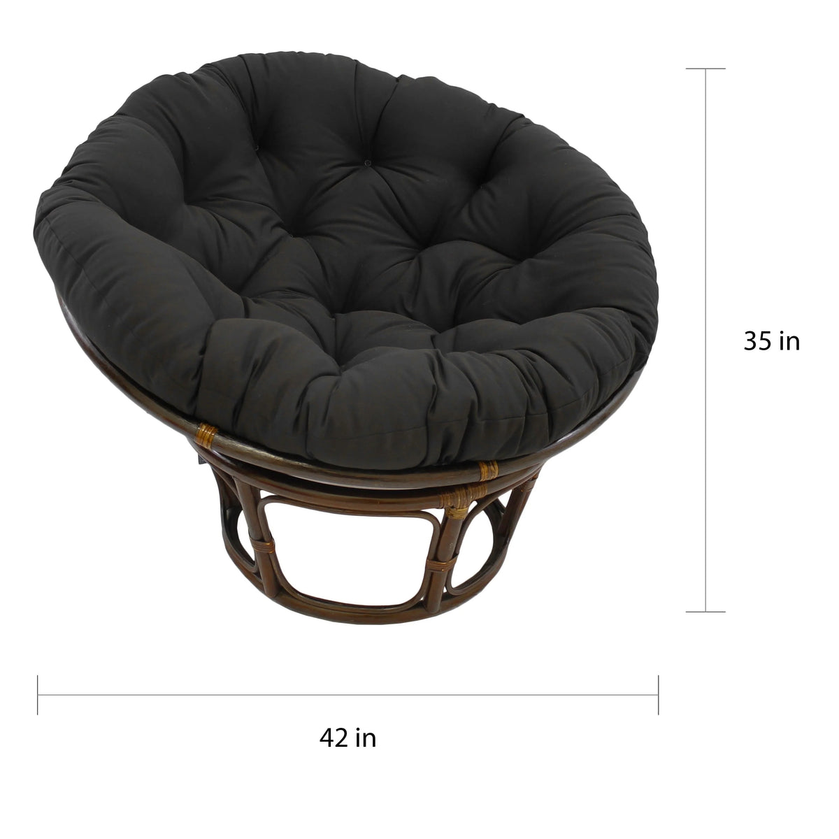 International Caravan 42-Inch Rattan Papasan Chair with Solid Twill Cushion-Color:Grape