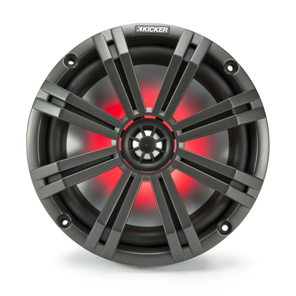 Kicker Marine Amplifier Speaker Bundle 8" LED Speaker (2 Pair) with 4 Channel Amp