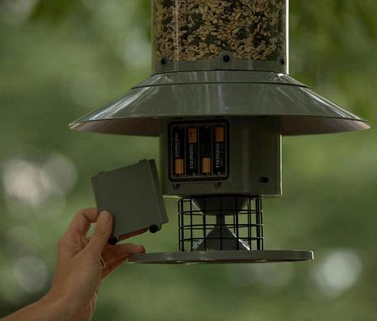 Wingscapes Autofeeder Squirrel-Resistant Bird Feeder with X-Large Capacity and Timer Control Settings, Green