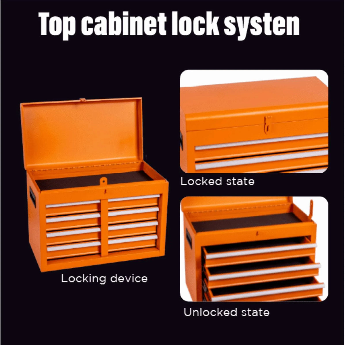 Tool Box with Rolling Cabinet, Tool Bag Compatible, Tool Box Organizer for Mechanics, Lockable Toolbox, Caja de Herramientas, Ideal Tools Storage & Tool Set