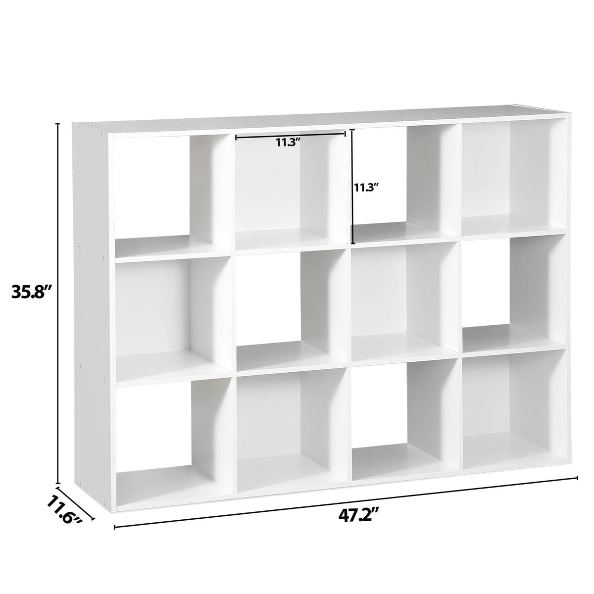 ZENSTYLE 12 Cubes Storage Shelves Organizer Bookshelf Display Cabinet for Home Office White